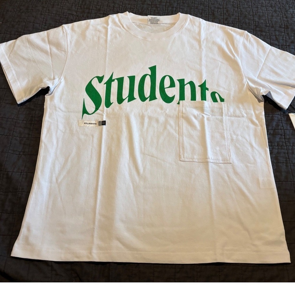 Students Golf‎ White T-Shirt Mens Medium Student Green Graphic Tee